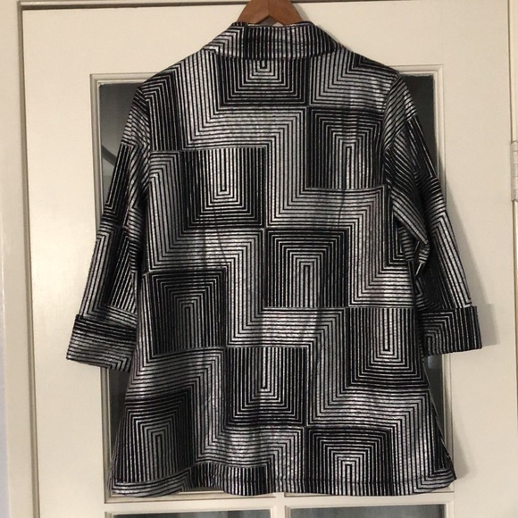 Silver and black metallic shimmer jacket - Picture 2 of 5